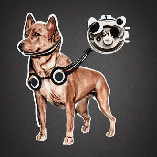 Image similar to clockpunk manipulative system dog