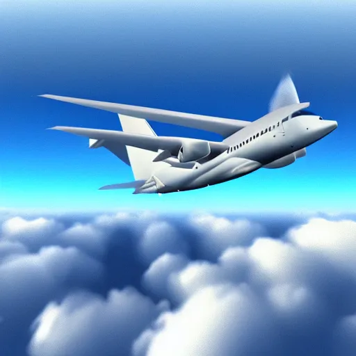 Image similar to airplane flying photorealistic