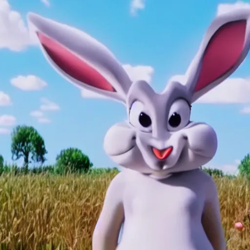 Prompt: big chungus aka bugs bunny, fan made cinematic