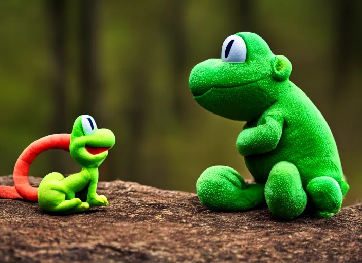 Prompt: national geographic wildlife photo of real life yoshi yoshi in real life in the wild, 8 k, 8 5 mm f 5. 6