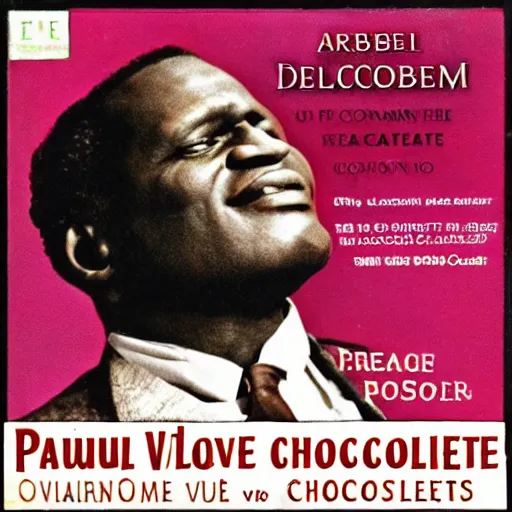 Image similar to paul robeson dreaming of velvet chocolate candy