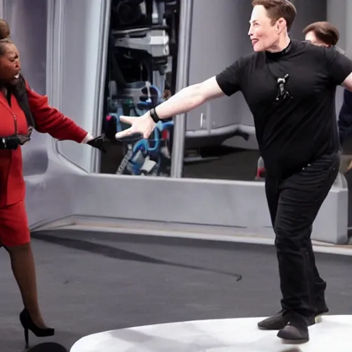 Image similar to elon musk punching oprah