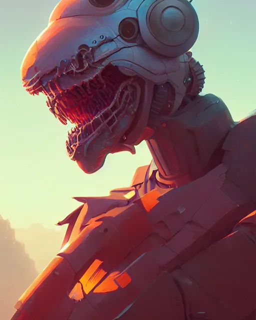 Image similar to highly detailed vfx portrait of a character of a monster robot, stephen bliss, unrealengine, greg rutkowski, loish, rhads, beeple, makoto shinkai and lois van baarle, ilya kuvshinov, rossdraws, tom bagshaw,