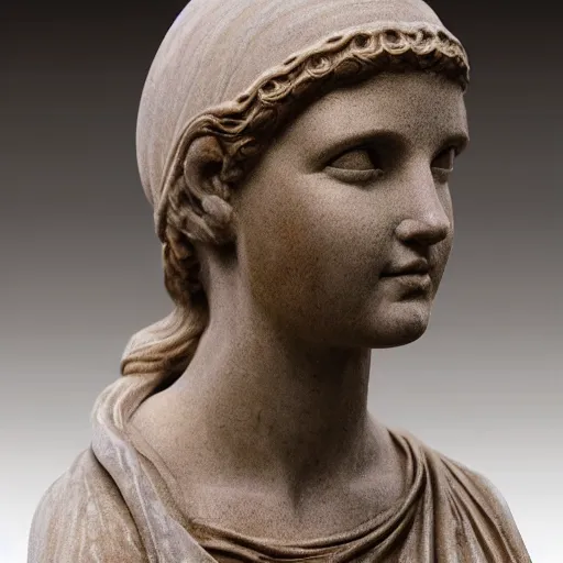 Image similar to beautiful face young ancient greek pious woman marble sculpture, dynamic lighting, cinematic, establishing shot, extremely high detail, shining, photo realistic, cinematic lighting, intricate line drawings, 8k resolution