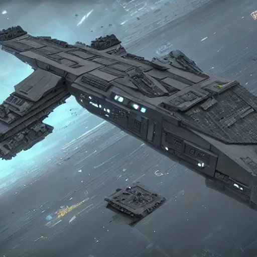 Prompt: sulaco star destroyer drop ship