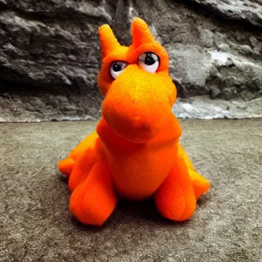 Prompt: handsome cute orange dragon