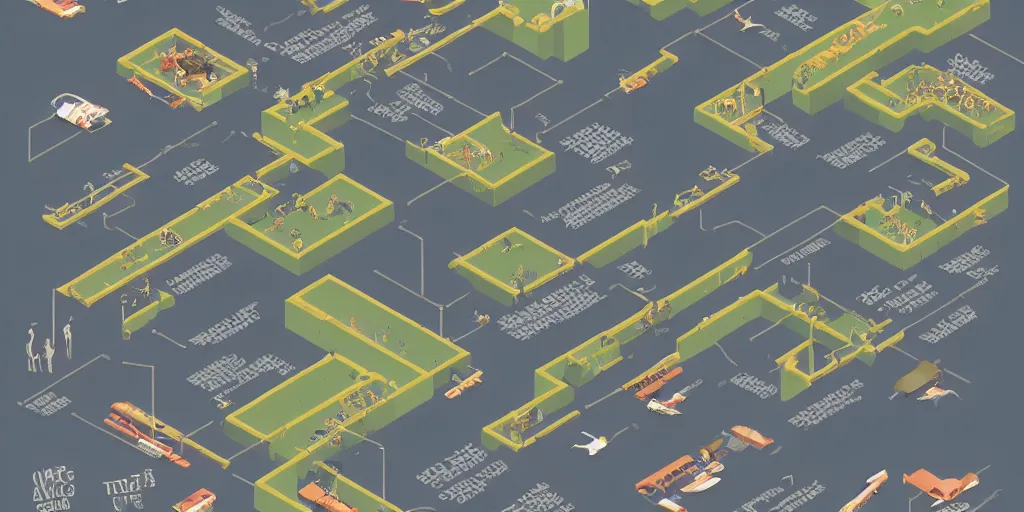 Prompt: axonometric infographic by Wes Anderson