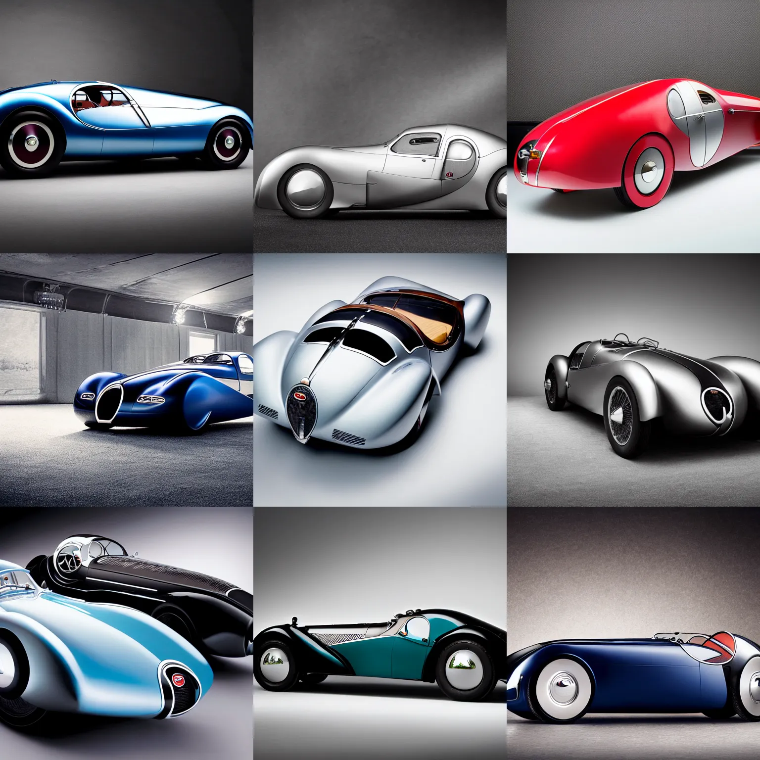 Image similar to a retro futuristic bugatti type 5 7 sc atlantic concept, studio lighting, award - winning car magazine photography