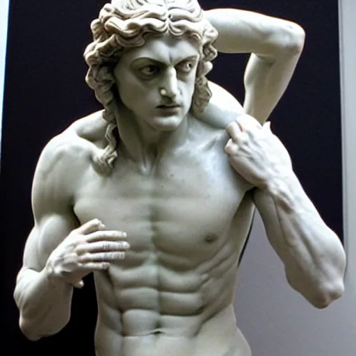 Image similar to jhonny deep as a greek marble statue