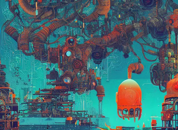 Image similar to biopunk kingdom by android jones and petros afshar, tom whalen, james gilleard