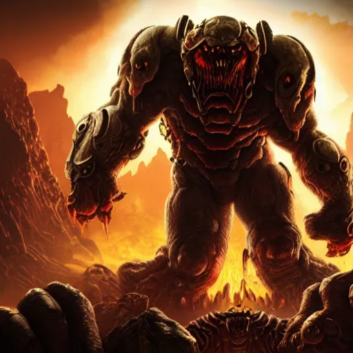 Image similar to monster from doom eternal