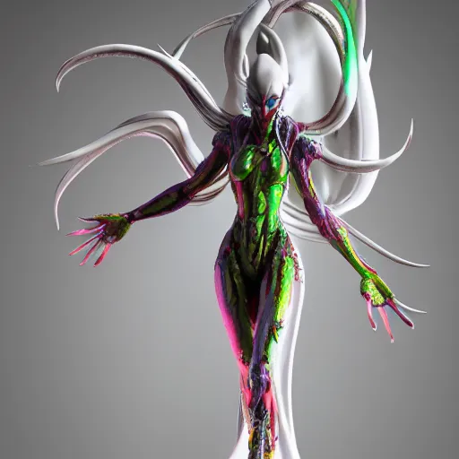 Prompt: 3D render of colorful full concept art alien marble statue, kefka final fantasy, 3-Dimensional, Full-HD, Ivory, RTX, SSAO, insanely detailed and intricate, hypermaximalist, elegant, ornate, hyper realistic, super detailed, Octane render