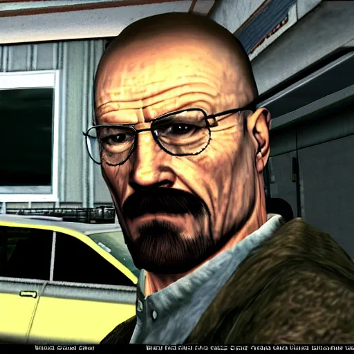 Image similar to walter white in gta, ps 1 screenshot