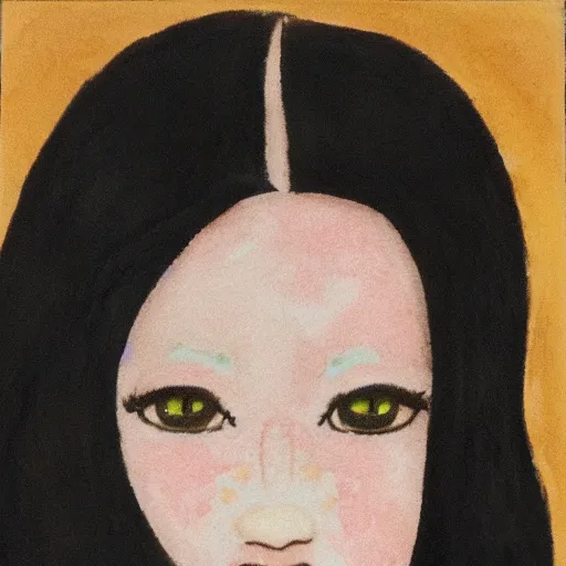 Prompt: a self portrait of dark pale girl