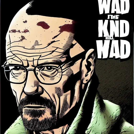 Prompt: Walter White in The Walking Dead, comic