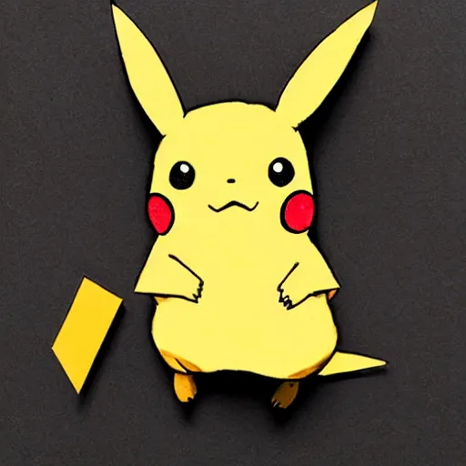 Image similar to Pikachu made out of Plywood