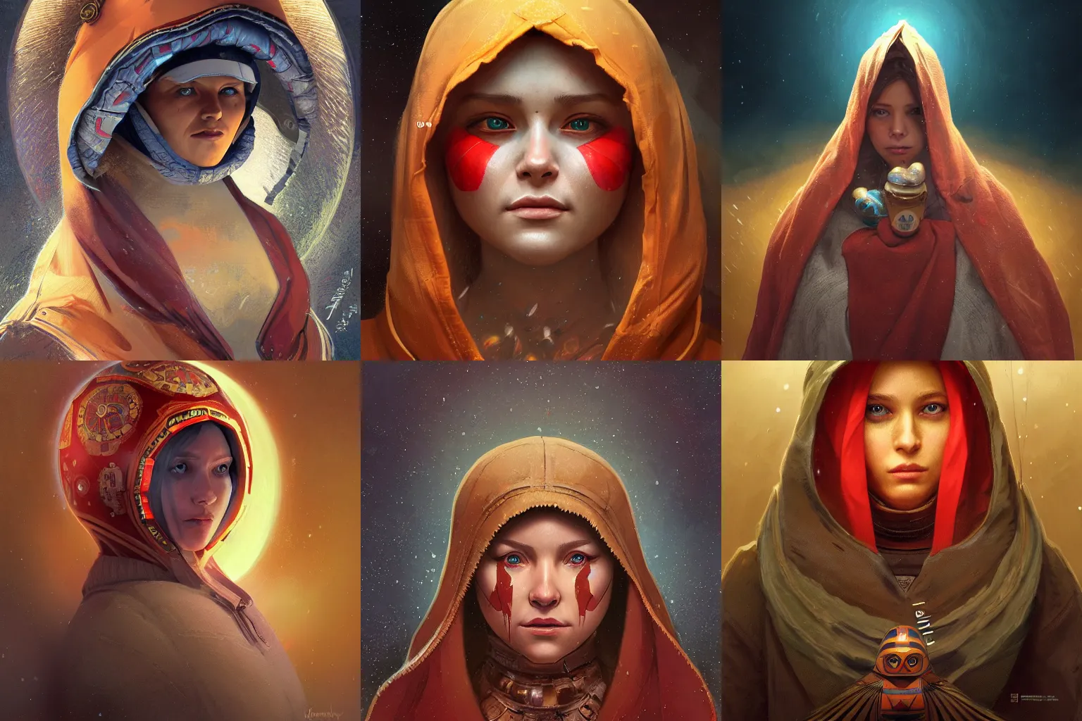 Prompt: matryoshka Interstellar movie character highly detailed, digital fantasy character, painted portrait, artstation, concept art, hard focus, illustrations, works by Artgerm and Greg Rutkowski, Alphonse Mucha and Craig Mullins, James Jean, Andrey Ryabovichev, Mark Simonetti and Peter Morbacher, 16k,