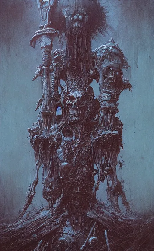 Prompt: warhammer 4 0 k occult necromancer by beksinski, high detail hyperrealistic