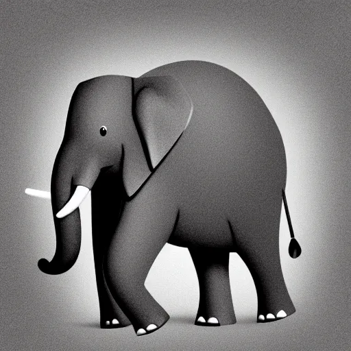 Prompt: an elephant as a secretary in 50's office, digital art