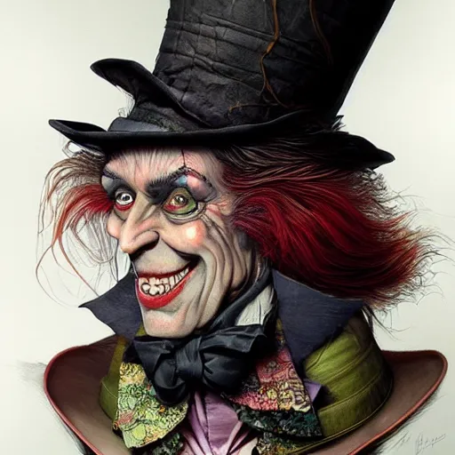 Image similar to the mad hatter by android jones, trending on artstation