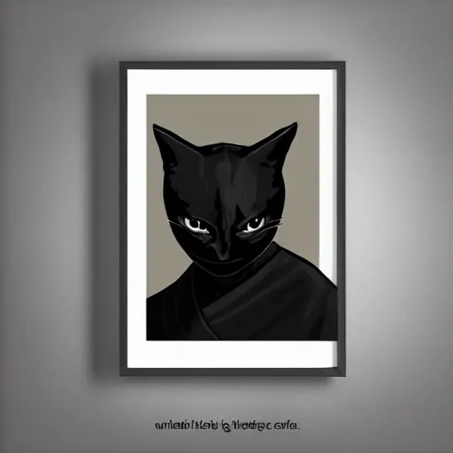 Image similar to a ninja that is a cat, portrait,