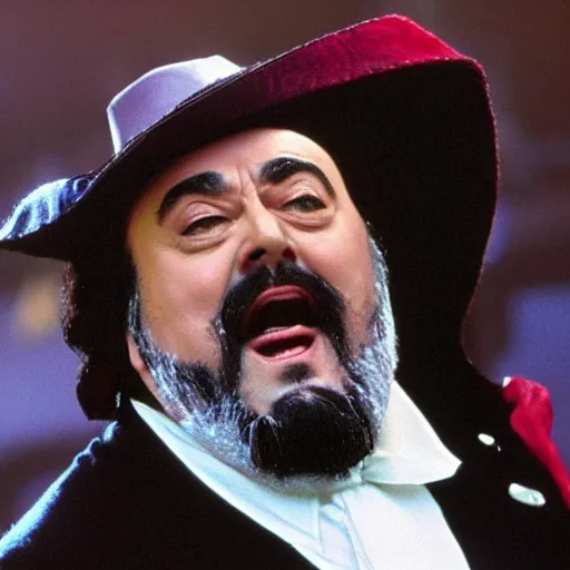 Image similar to luciano pavarotti as spiderman, highly detailed, 8 k