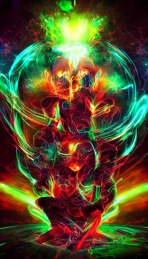 Image similar to psytrance artwork, with octane