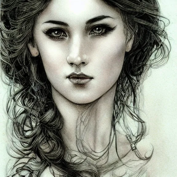 Image similar to a highly detailed beautiful portrait in the style of charles dana gibson and in the style of luis royo.