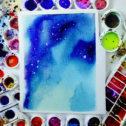 Prompt: opal galaxy, watercolour