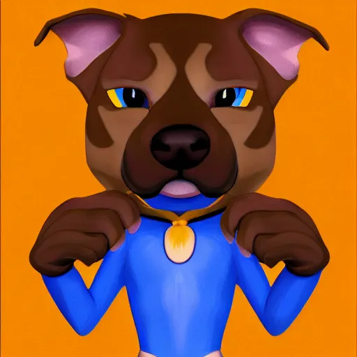 Image similar to a sonic oc based off of a brown pitbull, rennaisance painting, digital art, furry, elegant, brown fur, pitbull, bulky, sonic oc