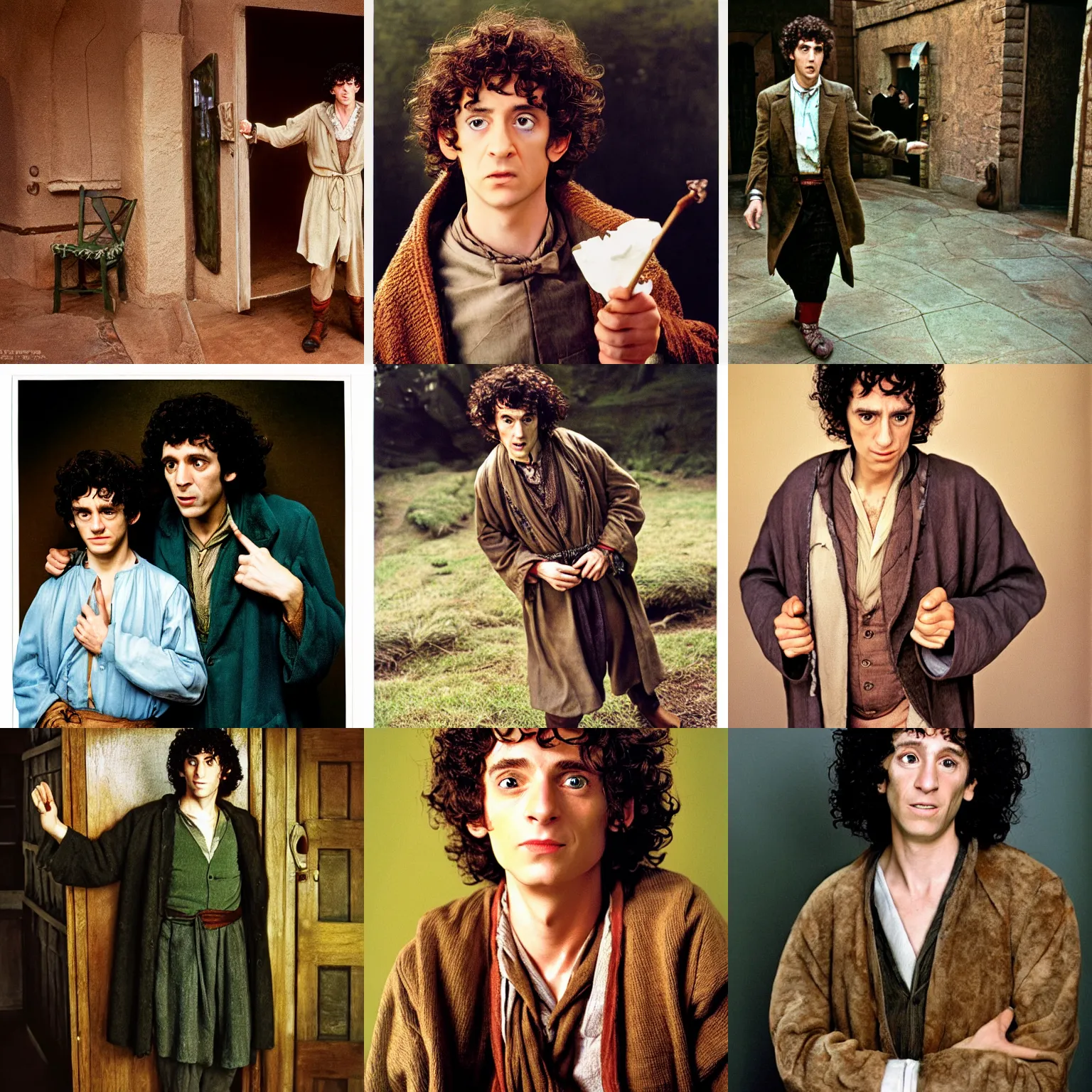 Prompt: candid portrait photograph of cosmo kramer as frodo baggins, photo by annie leibowitz and steve mccurry