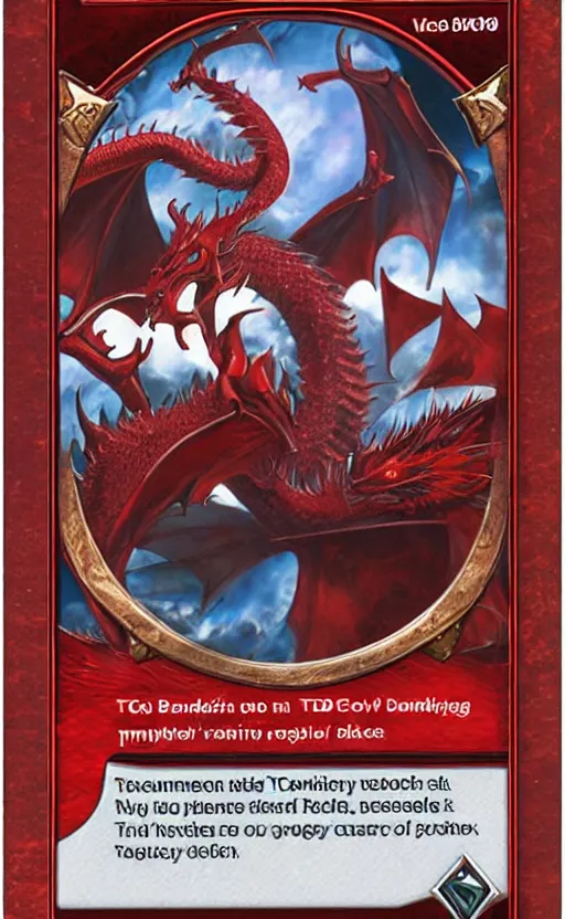 pokemon card trading fantasy card of a red dragon