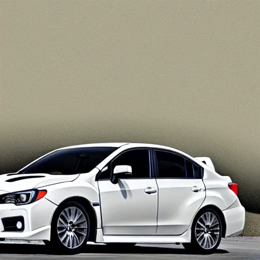 Prompt: white Subaru WRX, abstract painting
