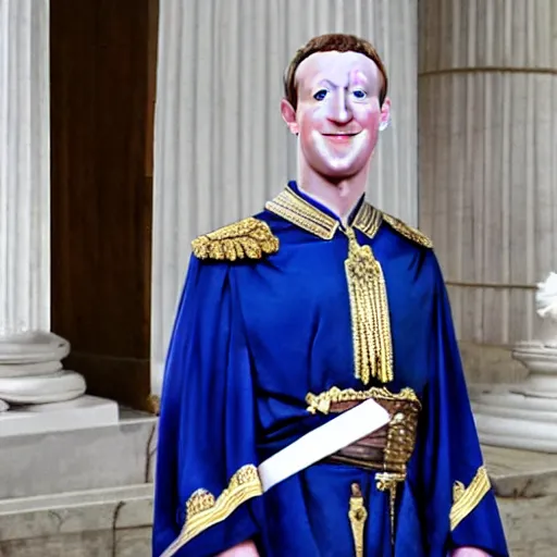 Image similar to Mark Zuckerberg as a greek emperor