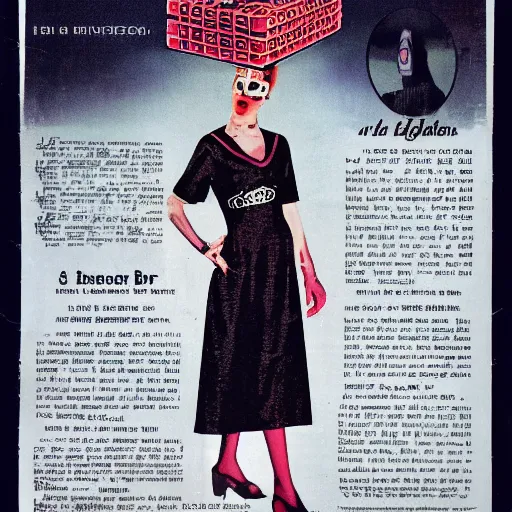 Image similar to vintage advertisement for a hellraiser themed nightgown, high resolution scan