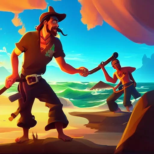 Image similar to painting treasure on sea of thieves game smooth median photoshop filter cutout vector, behance hd by jesper ejsing, by rhads, makoto shinkai and lois van baarle, ilya kuvshinov, rossdraws global illumination