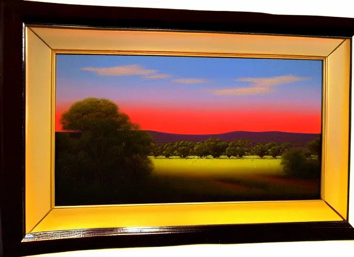 Image similar to uluru, australia in the style of hudson river school of art, oil on canvas