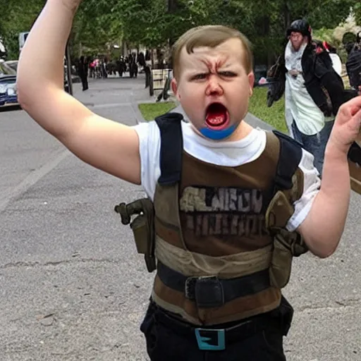 Image similar to angry baby nazi