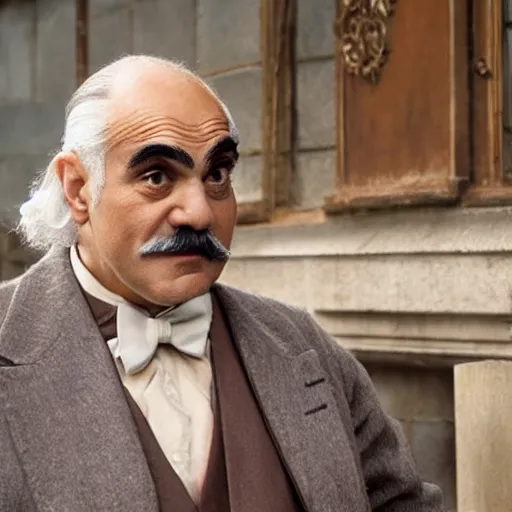 Image similar to david suchet as hercule poirot