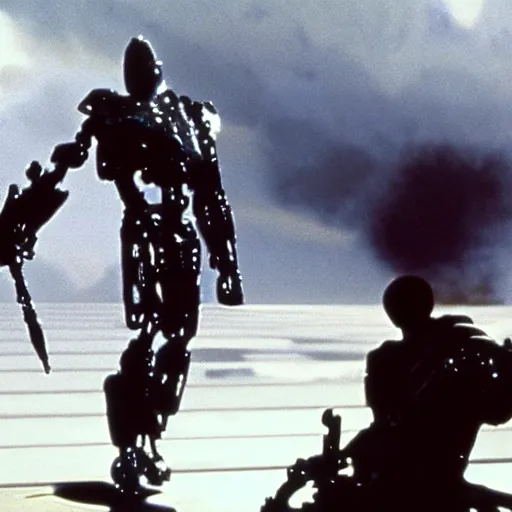 Image similar to movie still of cyborg gundan wing, cinematic composition, cinematic light, criterion collection, by ridley scott