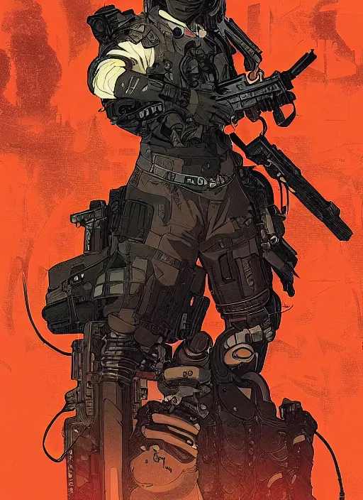 Prompt: cyberpunk self defense instructor. portrait by ashley wood and alphonse mucha and laurie greasley and josan gonzalez and james gurney. spliner cell, apex legends, rb 6 s, hl 2, d & d, cyberpunk 2 0 7 7. realistic face. character clothing. vivid color. dystopian setting.