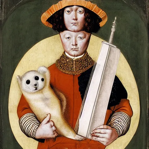 Image similar to portrait of a baby harp seal dressed as italian nobleman, sandro bottecelli, 1 4 5 0