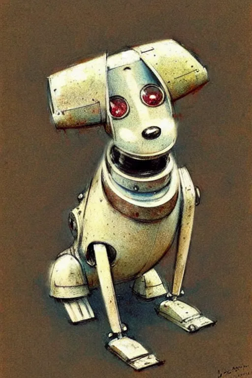 Image similar to (((((1950s retro robot dog . muted colors.))))) by Jean-Baptiste Monge !!!!!!!!!!!!!!!!!!!!!!!!!!!