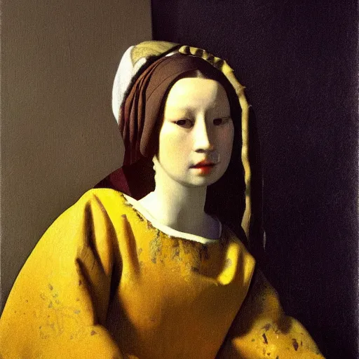 Image similar to high quality high detail painting by johannes vermeer, portrait of the dragon queen, hd, photorealistic lighting