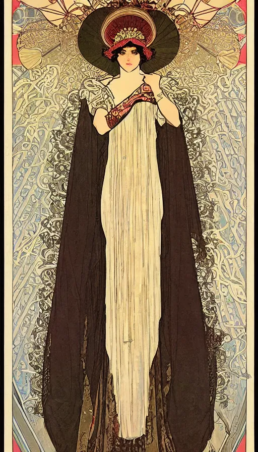 Image similar to the empress by mucha