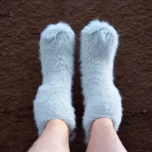 Image similar to My boss is wearing fluffy moro socks