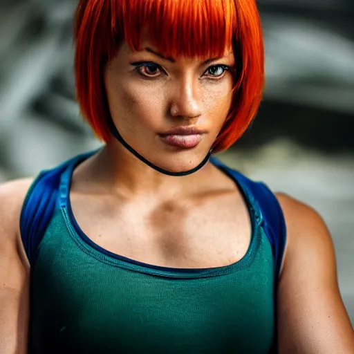 Image similar to Samus Aran, portrait, XF IQ4, 150MP, 50mm, f/1.4, ISO 200, 1/160s, natural light