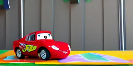 Image similar to Lightning Mcqueen-themed red table