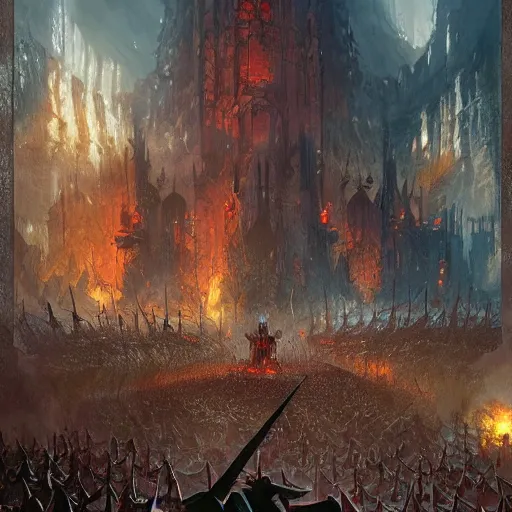 Image similar to overlord showing his grand magic to an enemy kingdom by marc simonetti