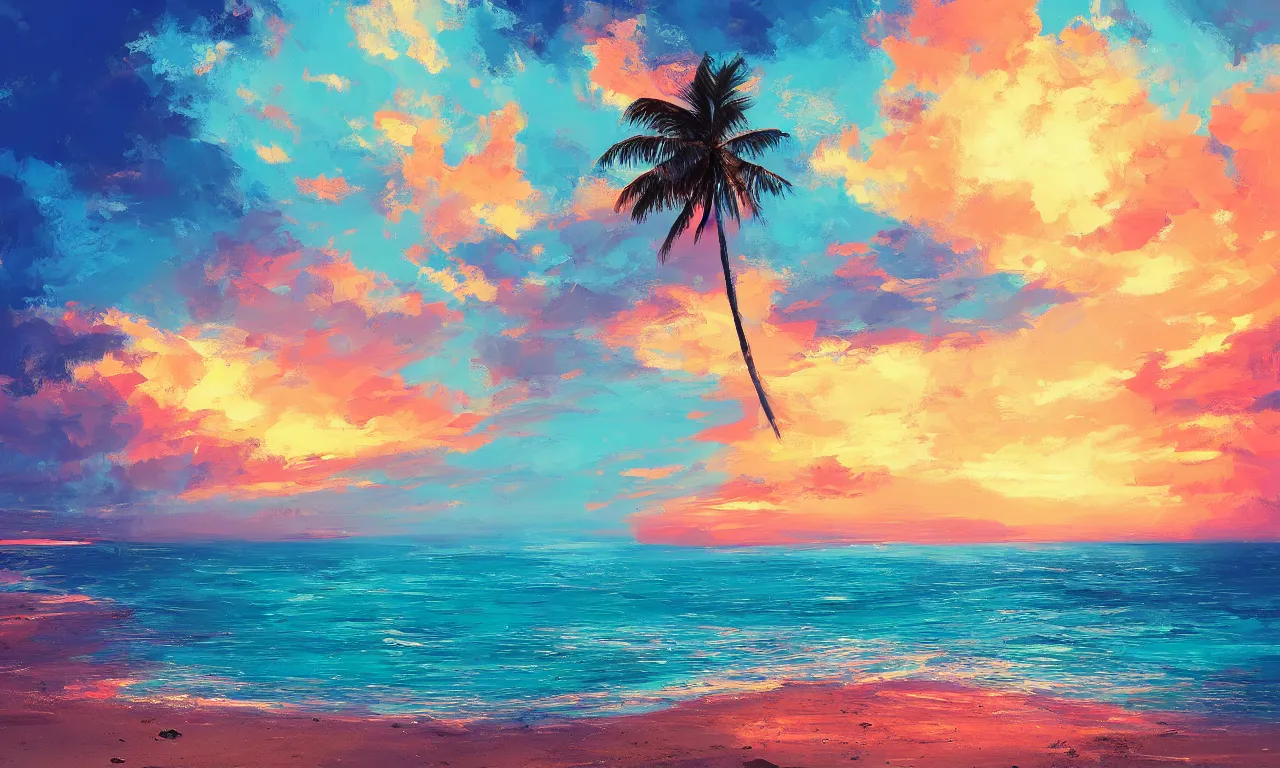 Image similar to paradise beach by alena aenami artworks in 4 k